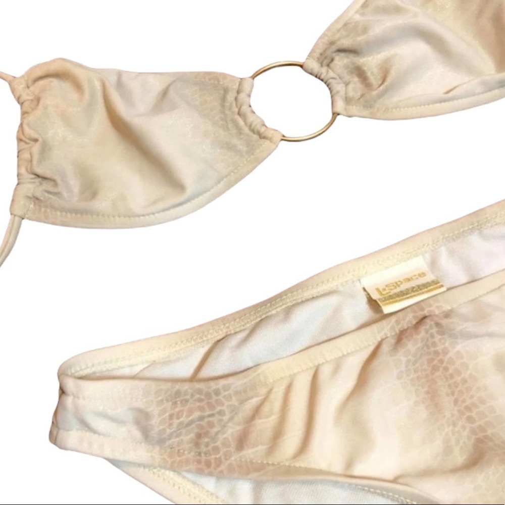 L*Space Python Bikini Sparkle Golden Small Medium - image 2